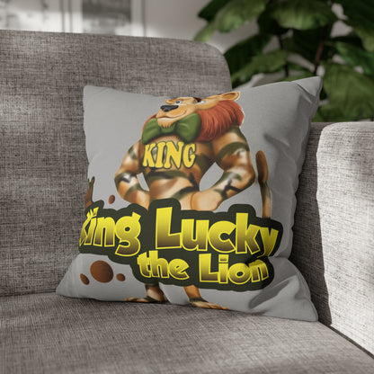 King Lucky Lion Spun Polyester Square Pillow Case