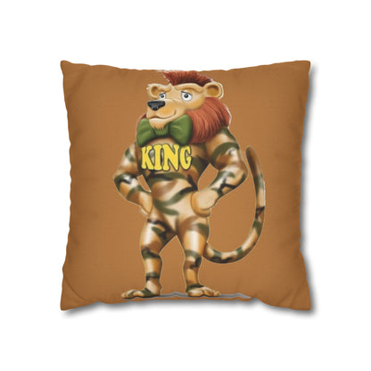 King Lucky Lion Spun Polyester Square Pillow Case