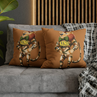 King Lucky Lion Spun Polyester Square Pillow Case