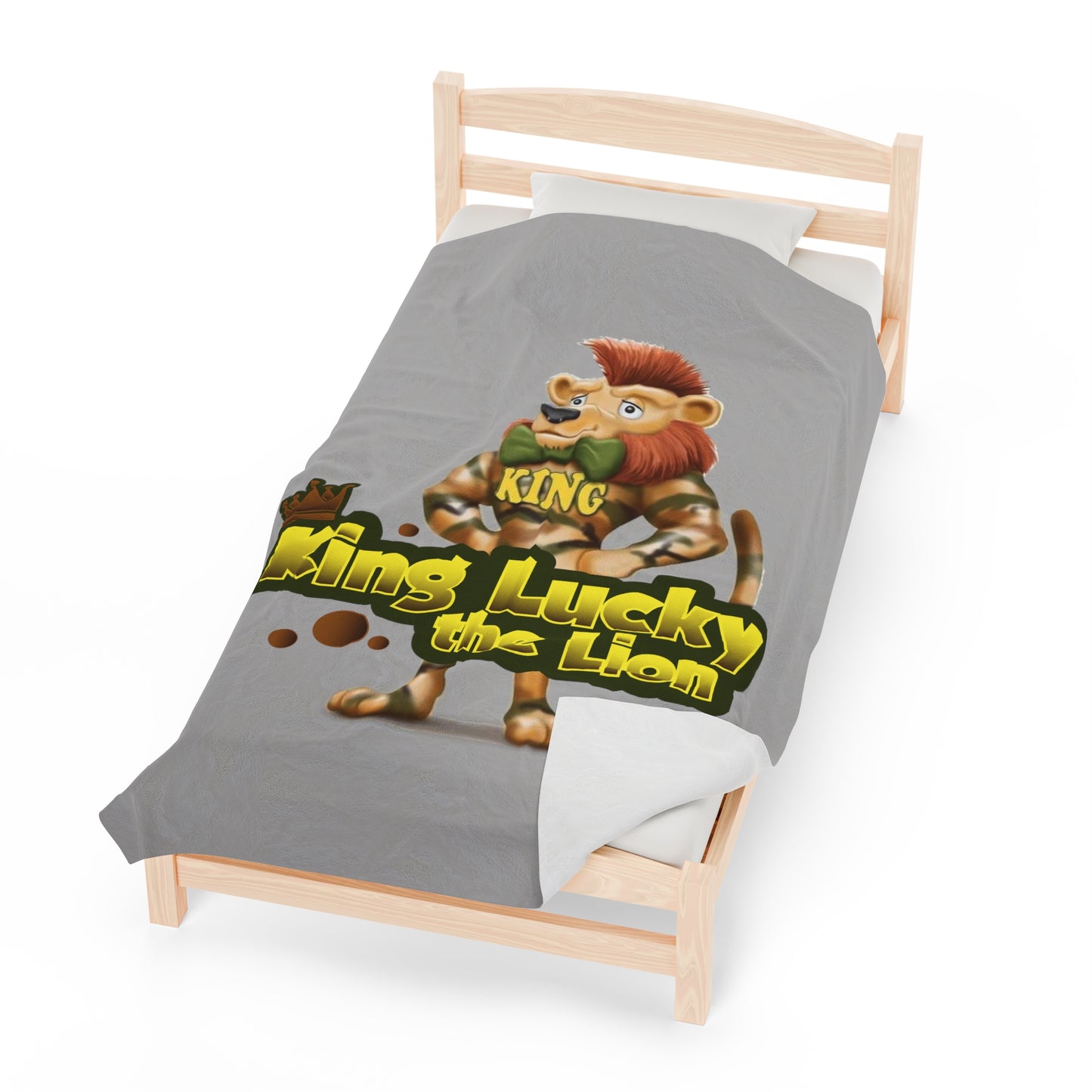 King Lucky Lion Velveteen Plush Blanket