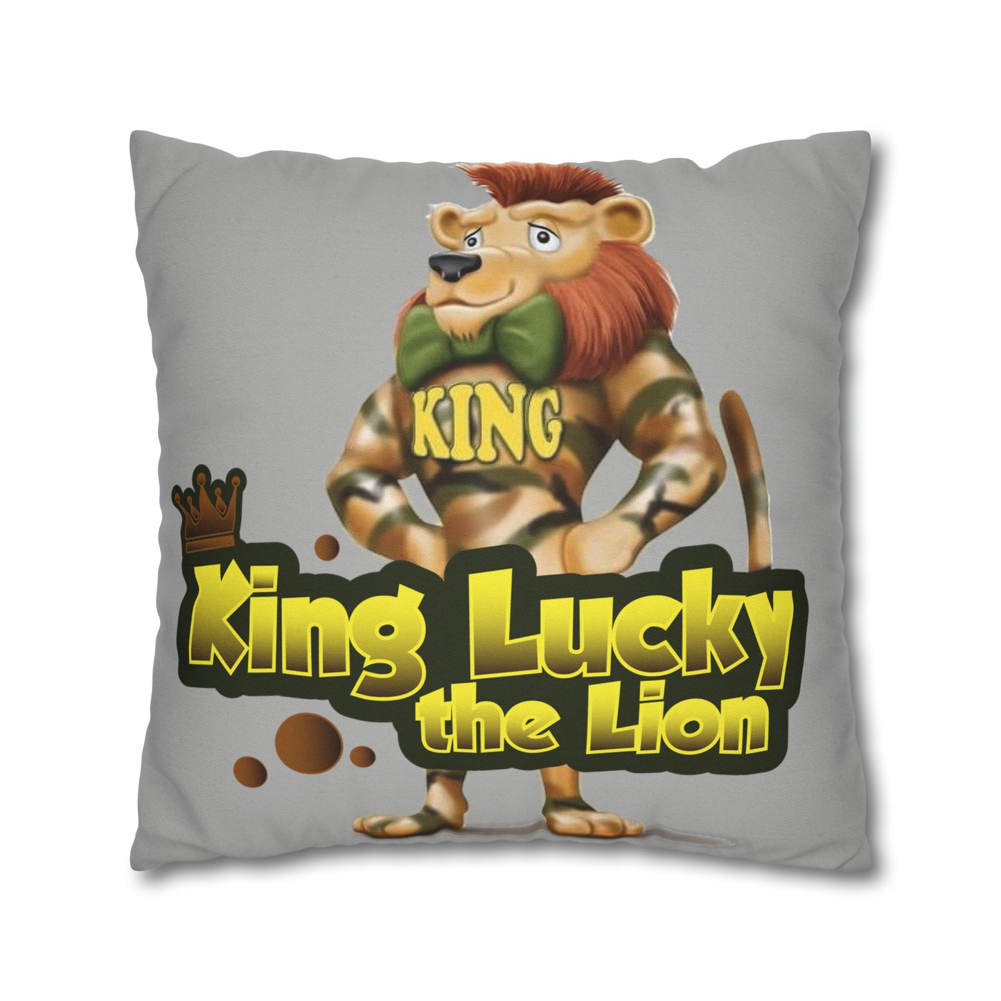 King Lucky Lion Spun Polyester Square Pillow Case