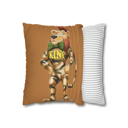 King Lucky Lion Spun Polyester Square Pillow Case