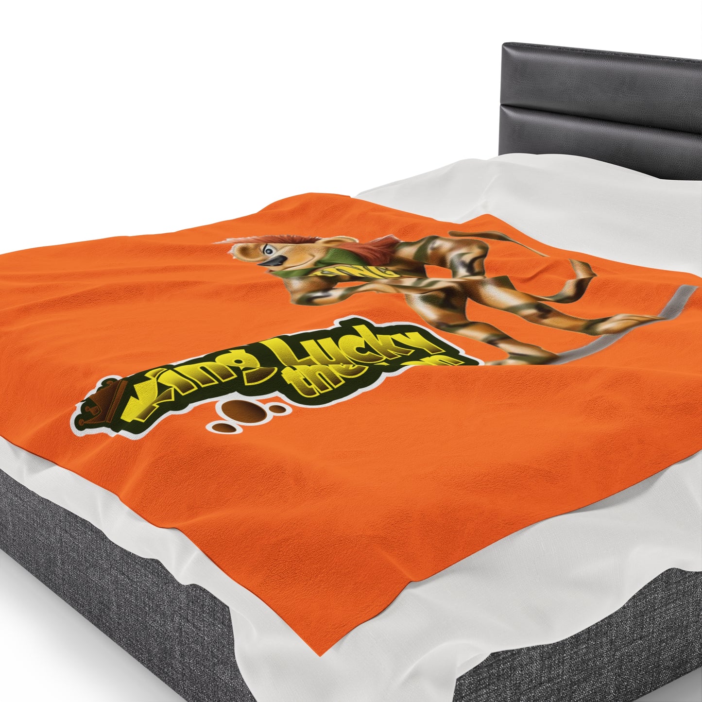 King Lucky Lion Velveteen Plush Blanket