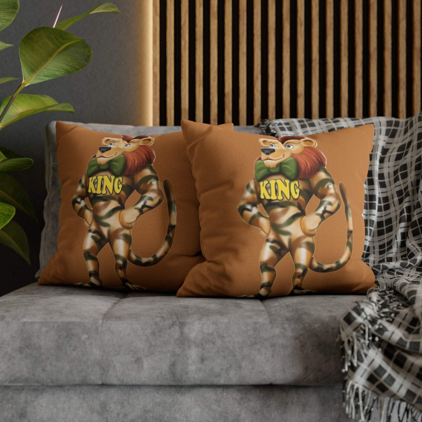 King Lucky Lion Spun Polyester Square Pillow Case