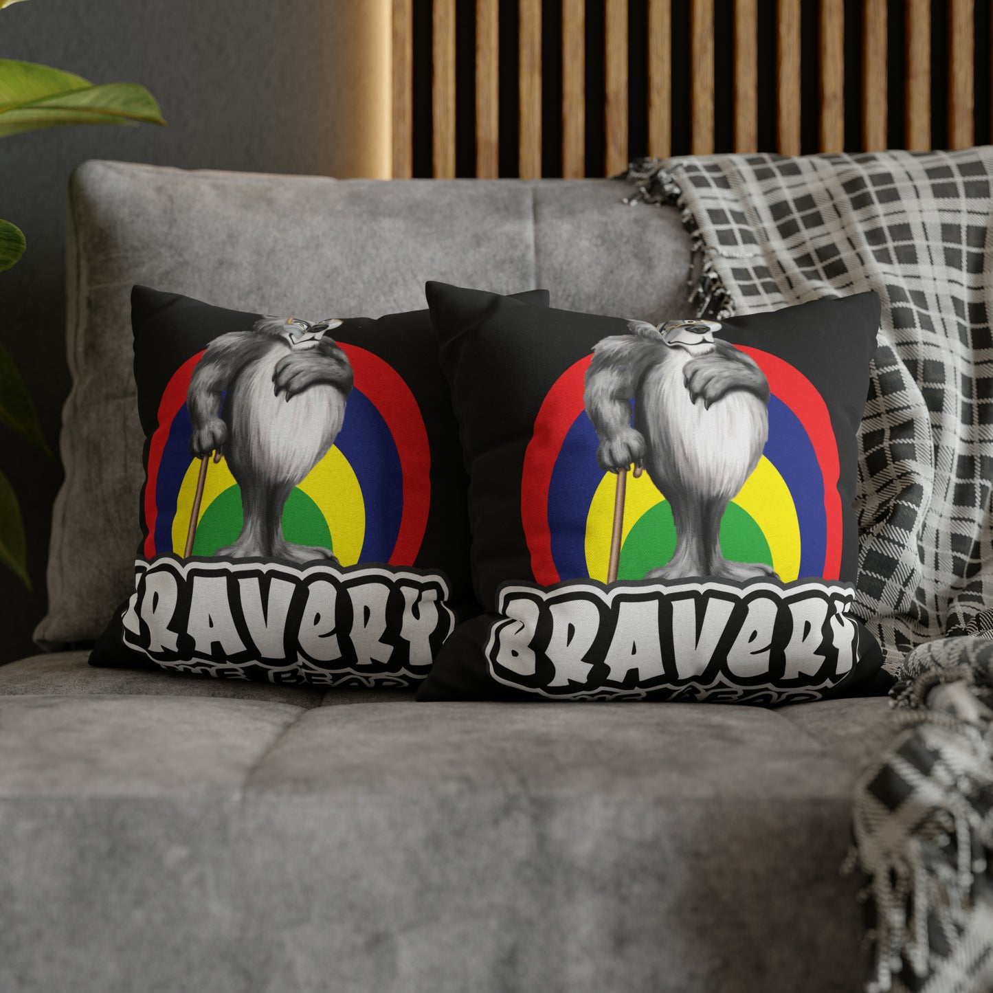 Bravery Spun Polyester Square Pillow Case