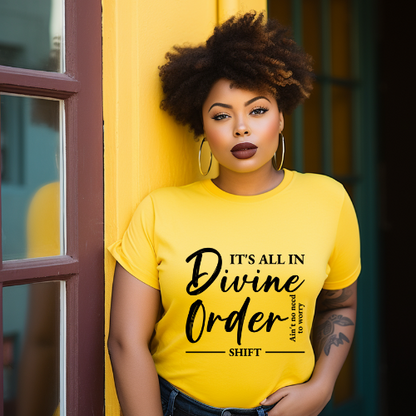 Divine order Unisex Short Sleeve Tee black text