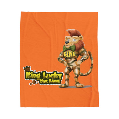 King Lucky Lion Velveteen Plush Blanket