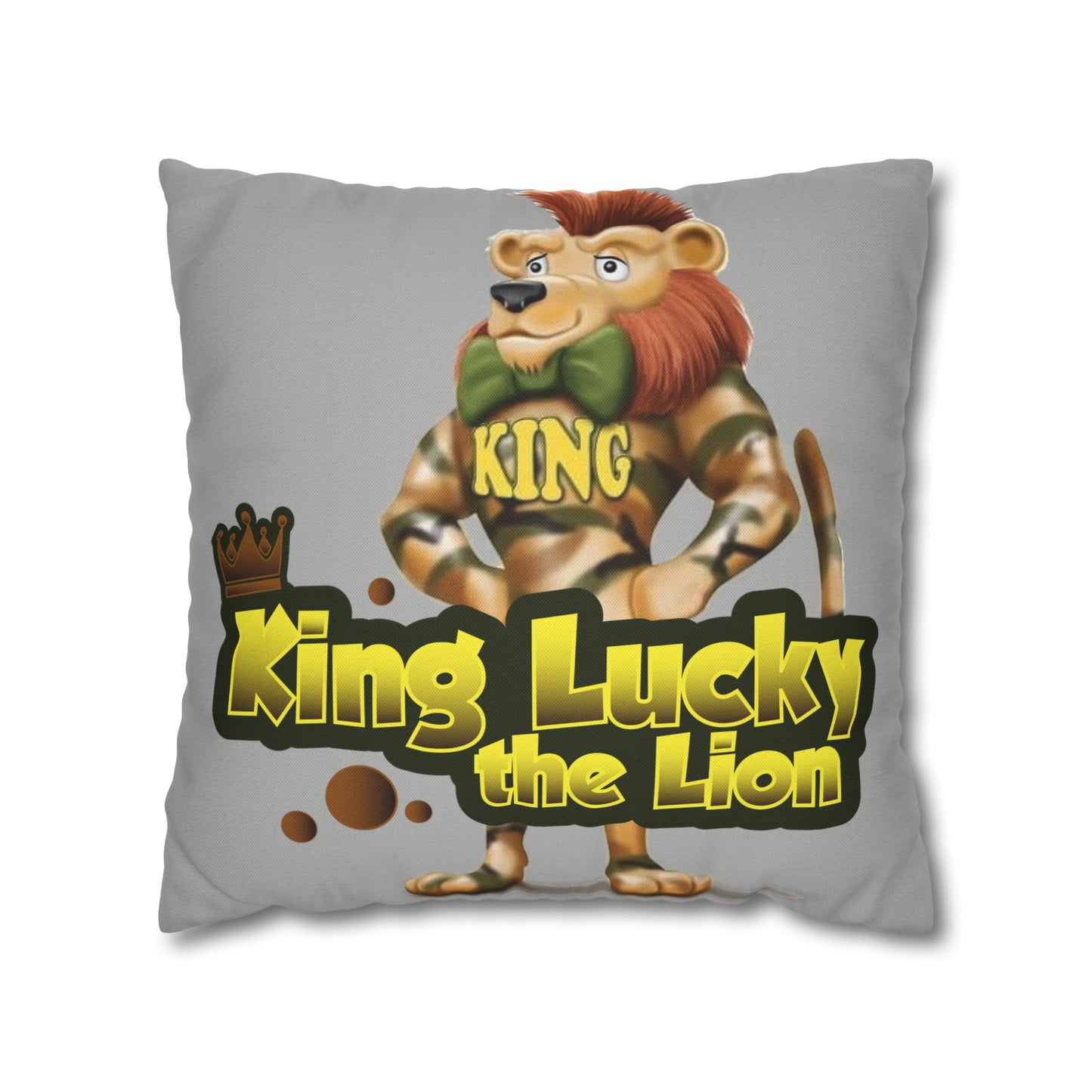 King Lucky Lion Spun Polyester Square Pillow Case