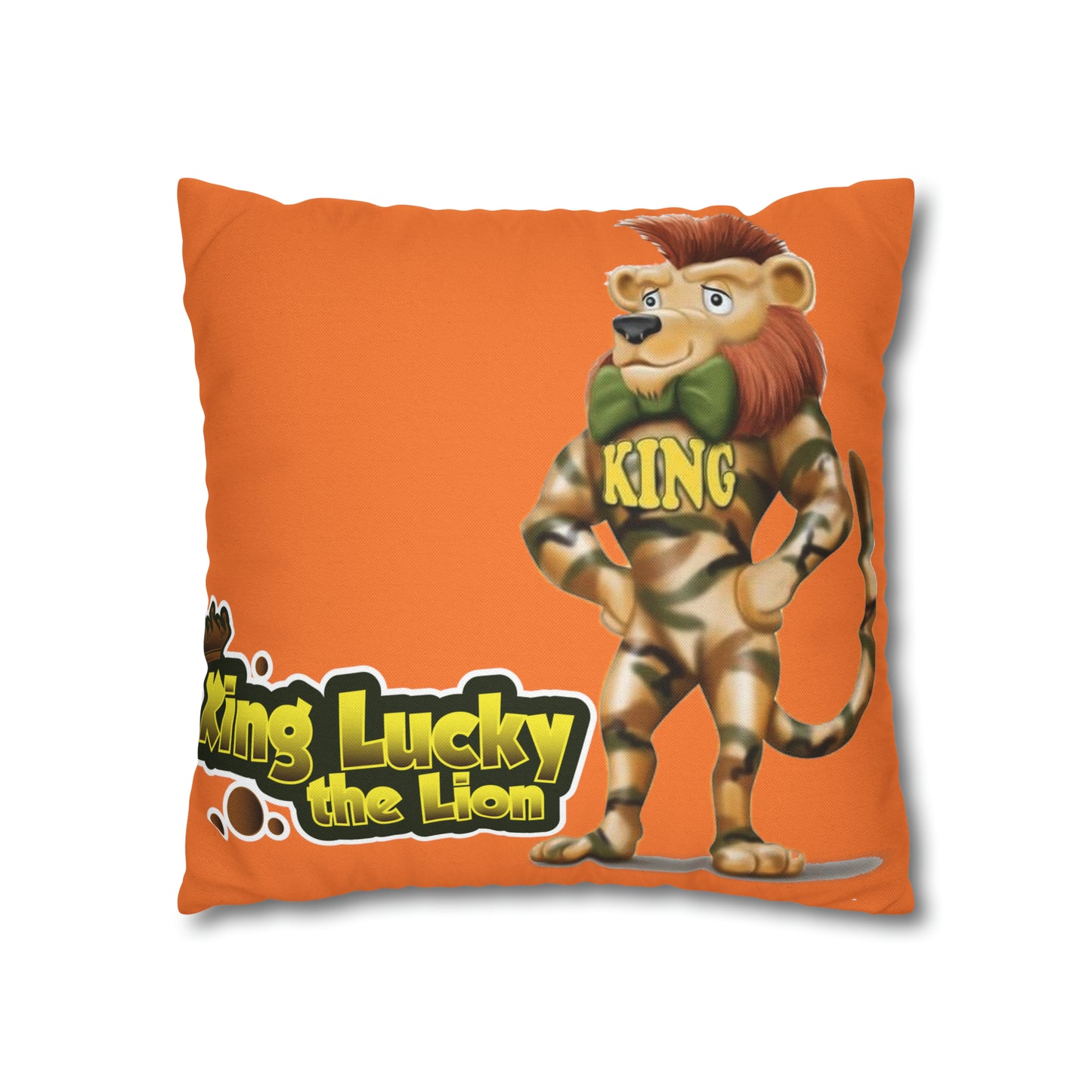 King Lucky Lion Spun Polyester Square Pillow Case