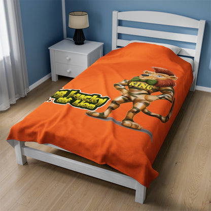 King Lucky Lion Velveteen Plush Blanket