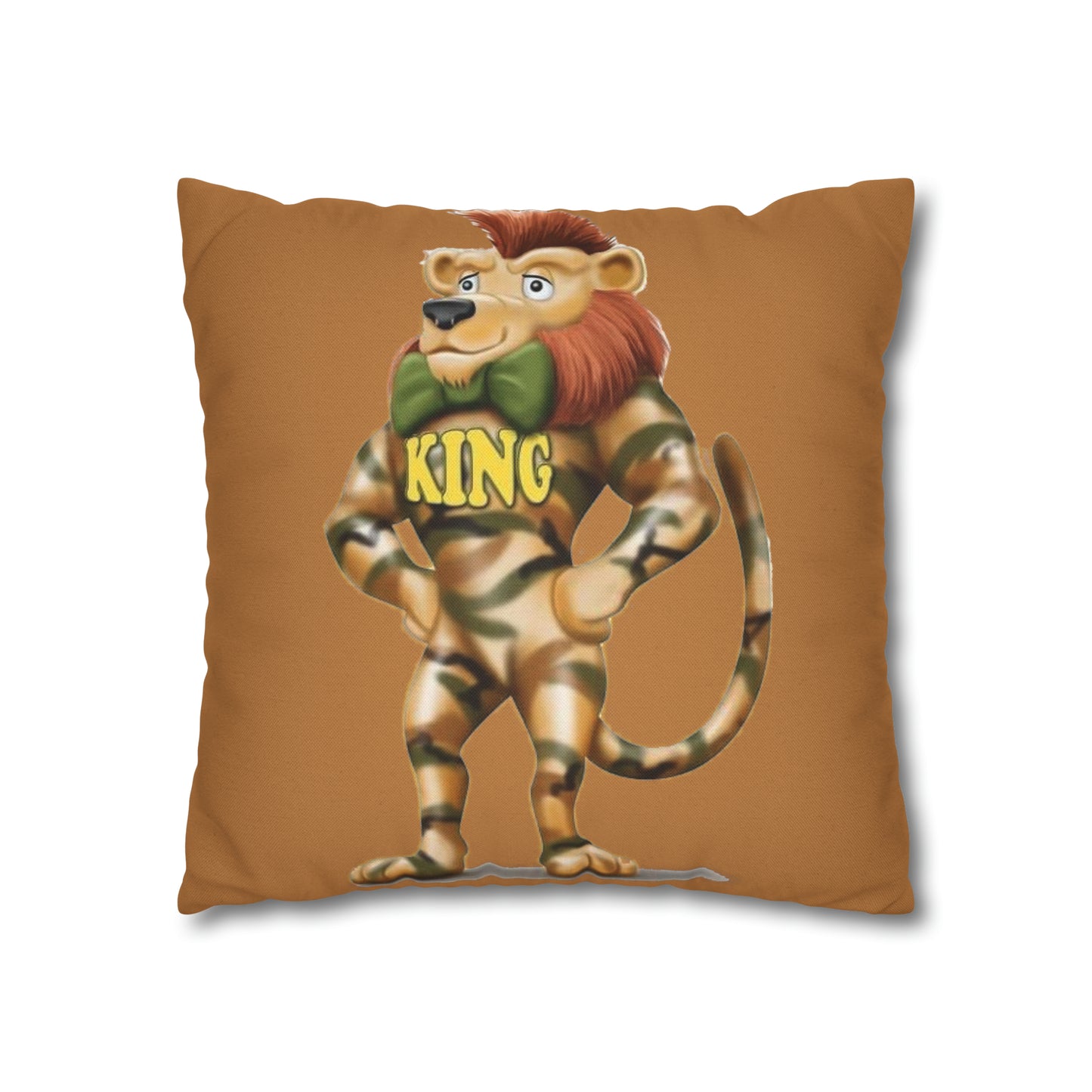 King Lucky Lion Spun Polyester Square Pillow Case