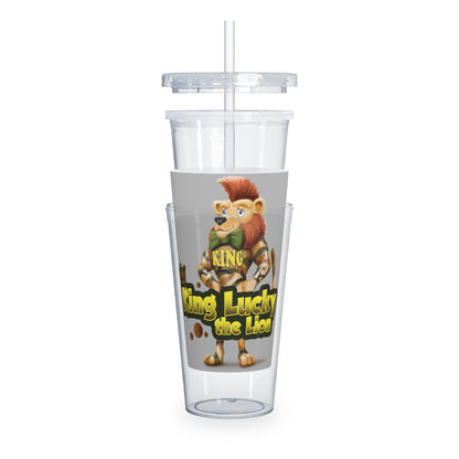 King Lucky Lion Plastic Tumbler with Straw