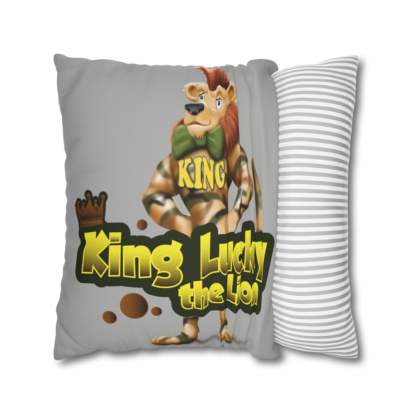 King Lucky Lion Spun Polyester Square Pillow Case