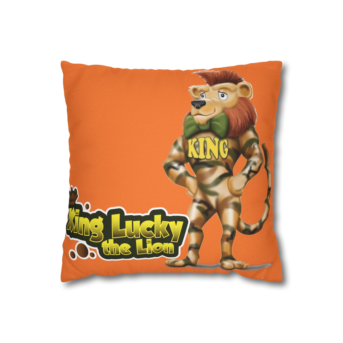 King Lucky Lion Spun Polyester Square Pillow Case