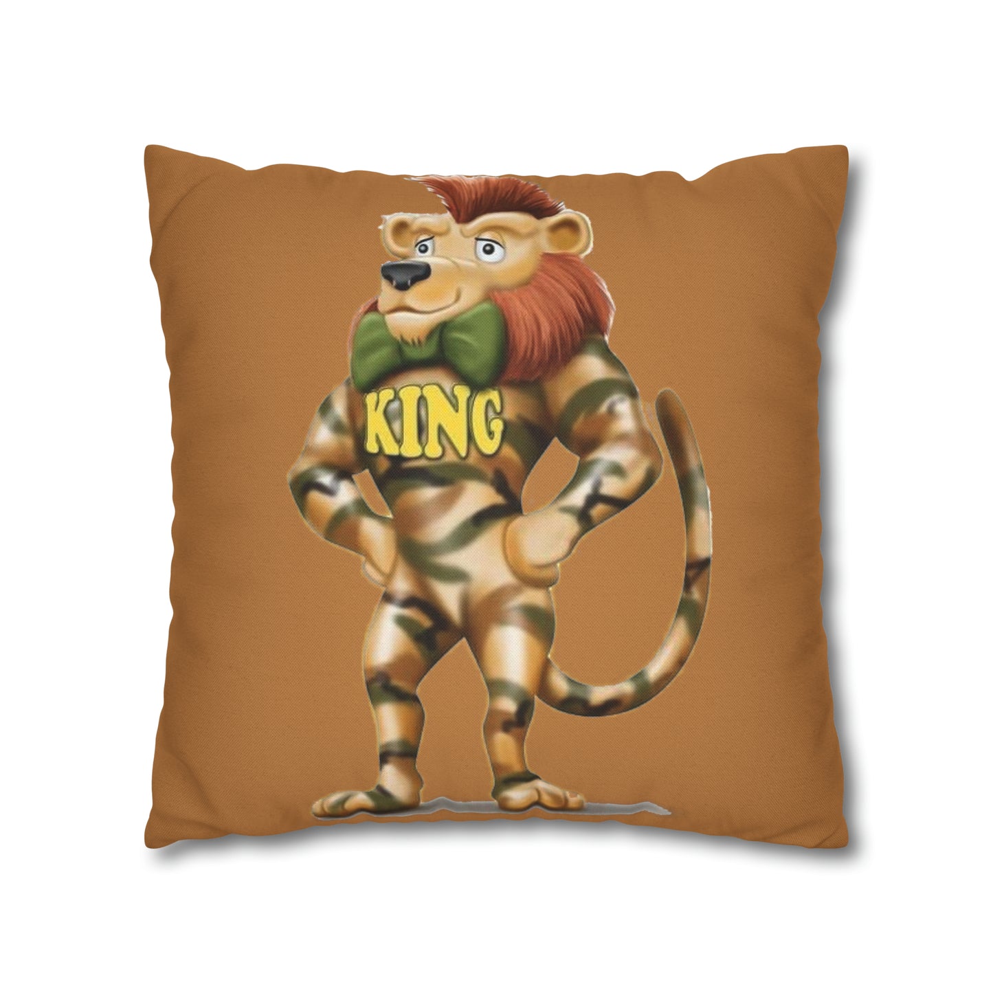 King Lucky Lion Spun Polyester Square Pillow Case