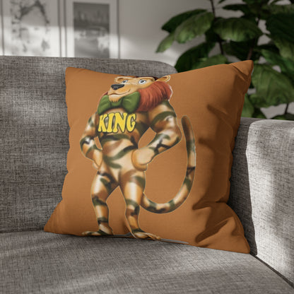 King Lucky Lion Spun Polyester Square Pillow Case