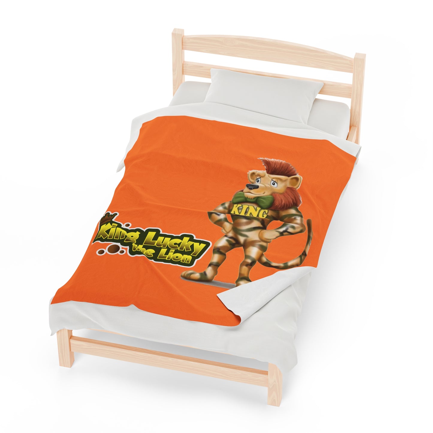 King Lucky Lion Velveteen Plush Blanket