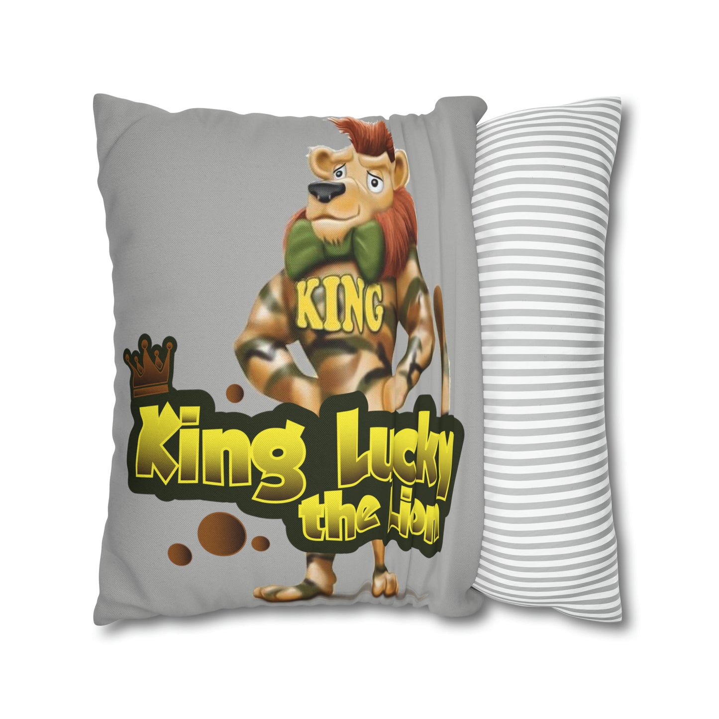 King Lucky Lion Spun Polyester Square Pillow Case