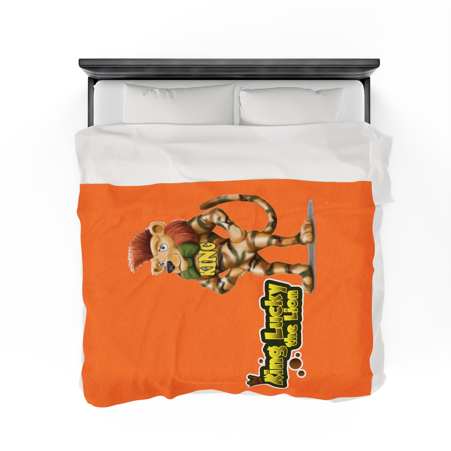 King Lucky Lion Velveteen Plush Blanket