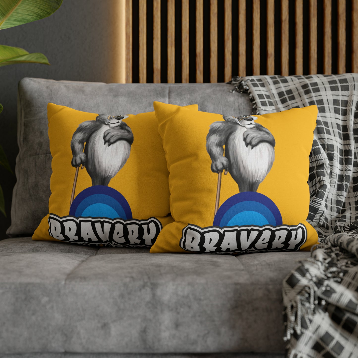 Bravery Spun Polyester Square Pillow Case