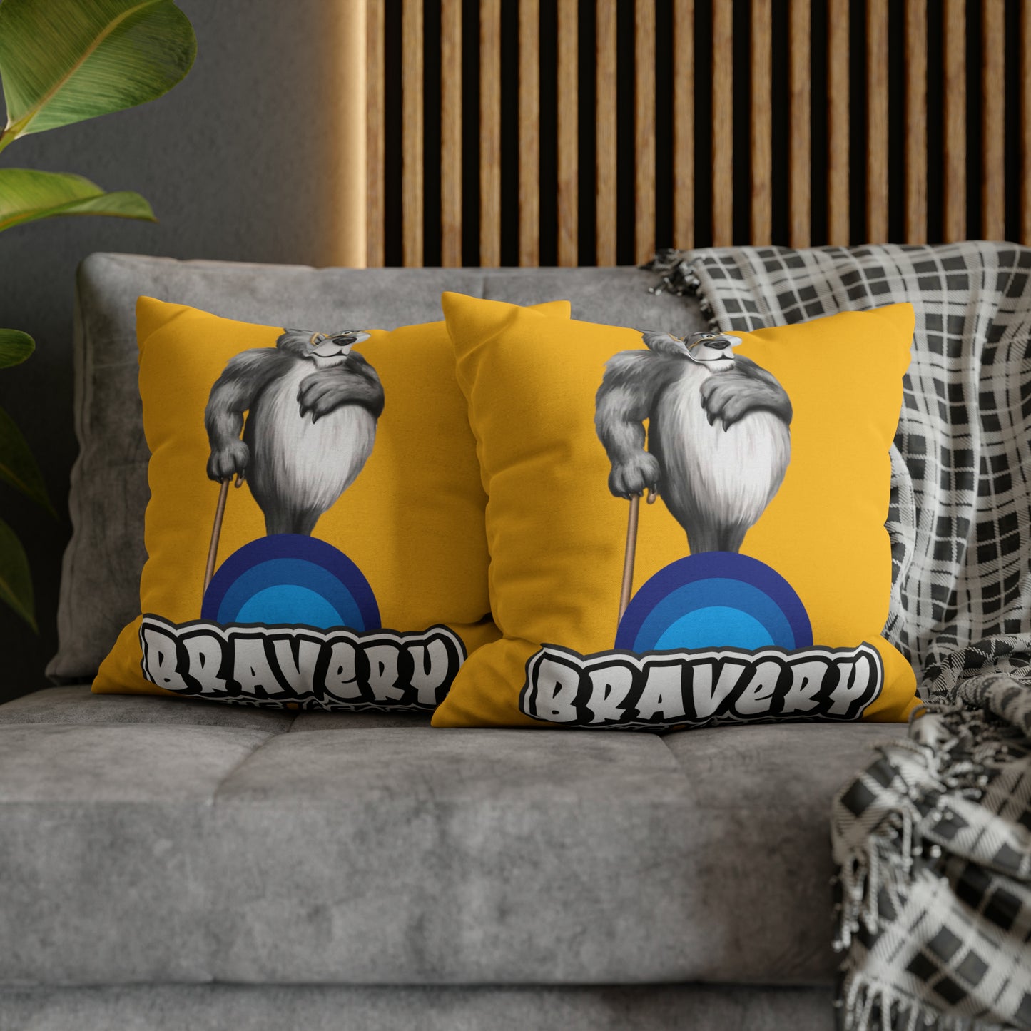 Bravery Spun Polyester Square Pillow Case