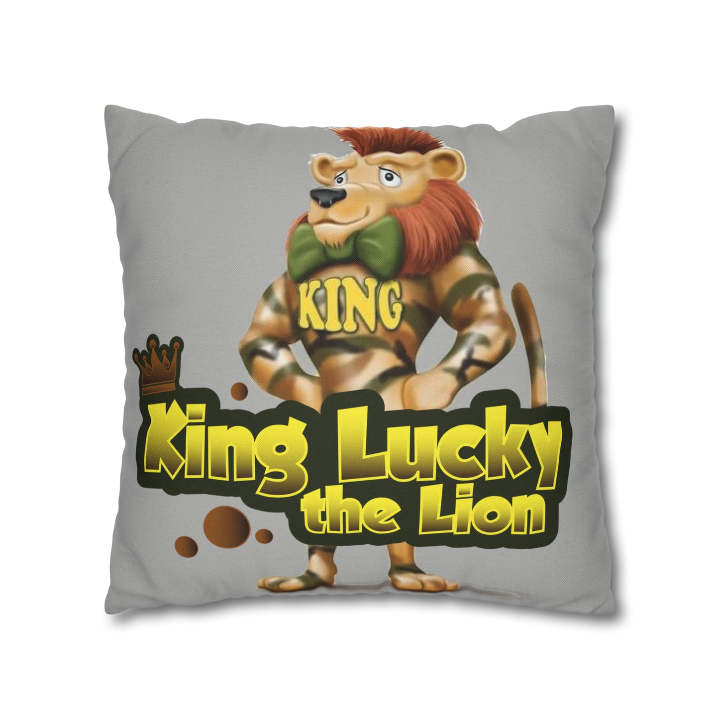 King Lucky Lion Spun Polyester Square Pillow Case