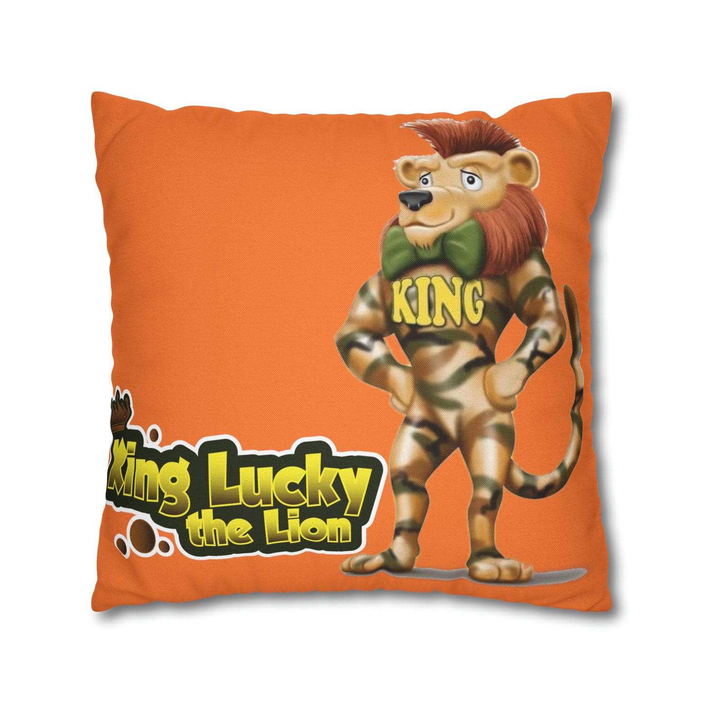 King Lucky Lion Spun Polyester Square Pillow Case