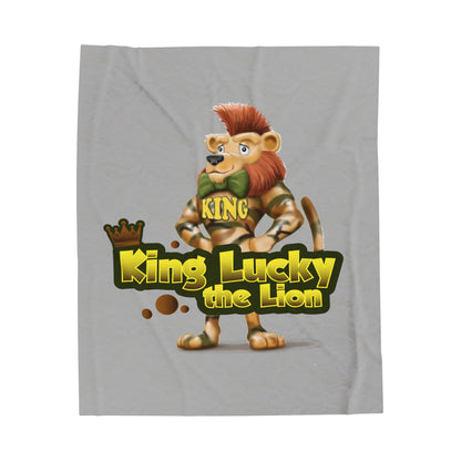 King Lucky Lion Velveteen Plush Blanket