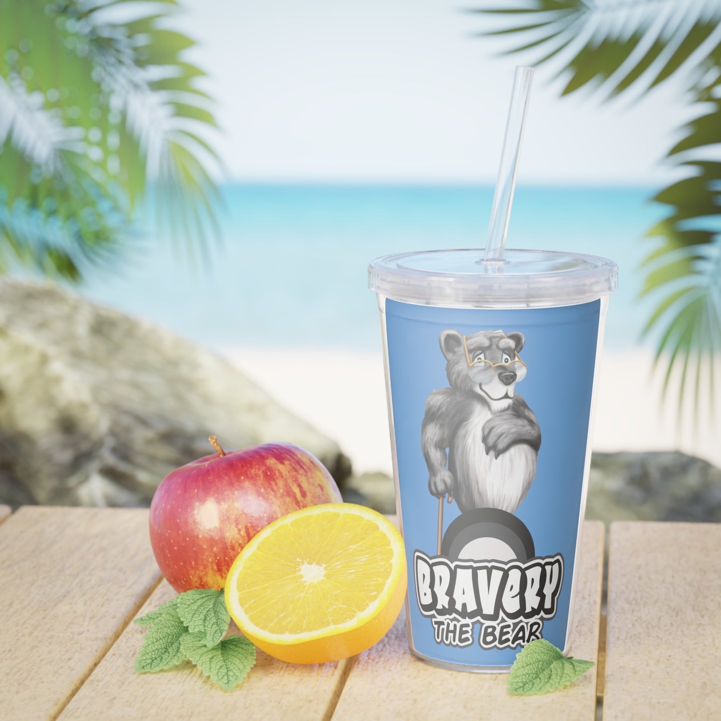 Bravery Plastic Tumbler with Straw