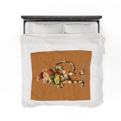 King Lucky Lion Velveteen Plush Blanket