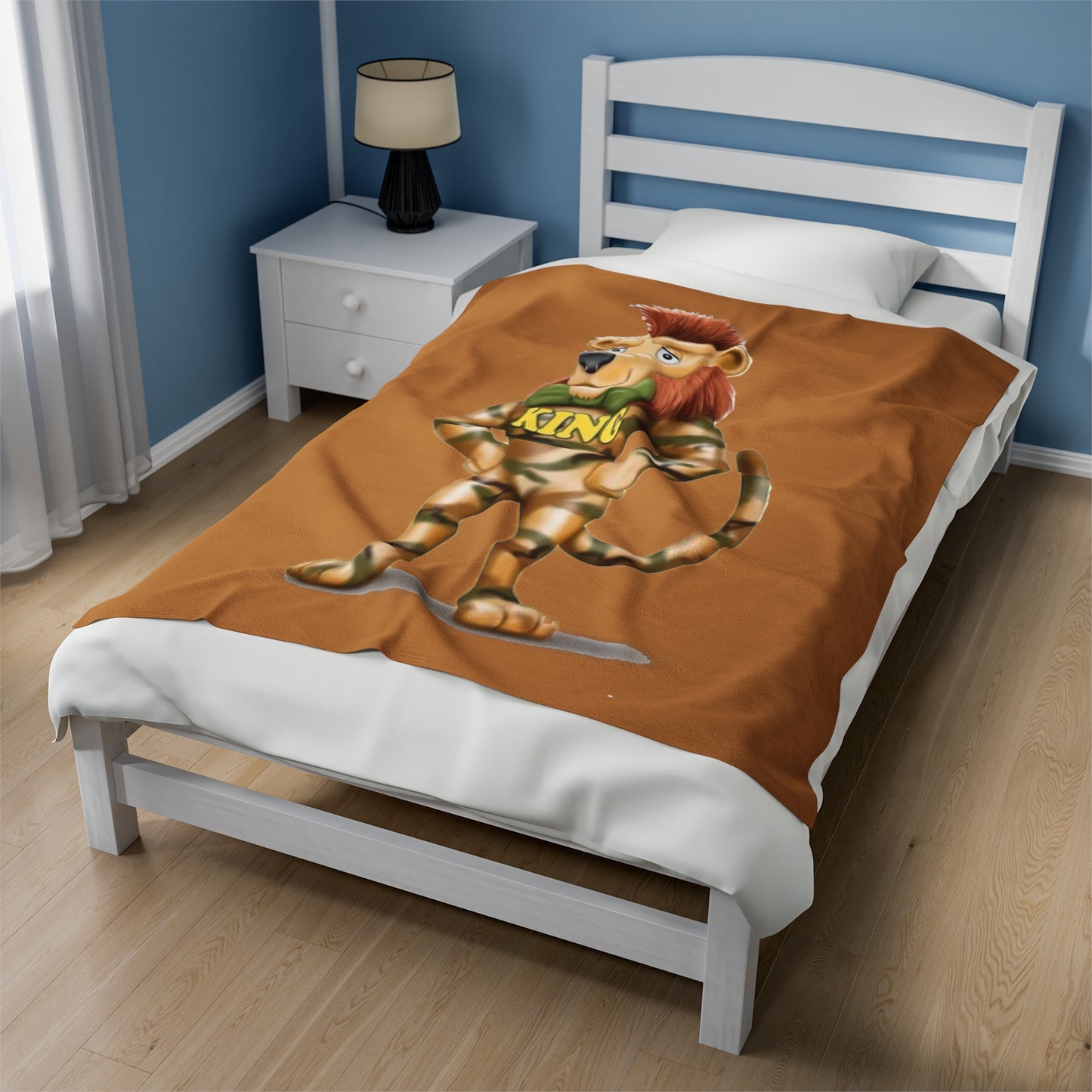 King Lucky Lion Velveteen Plush Blanket