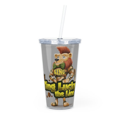 King Lucky Lion Plastic Tumbler with Straw