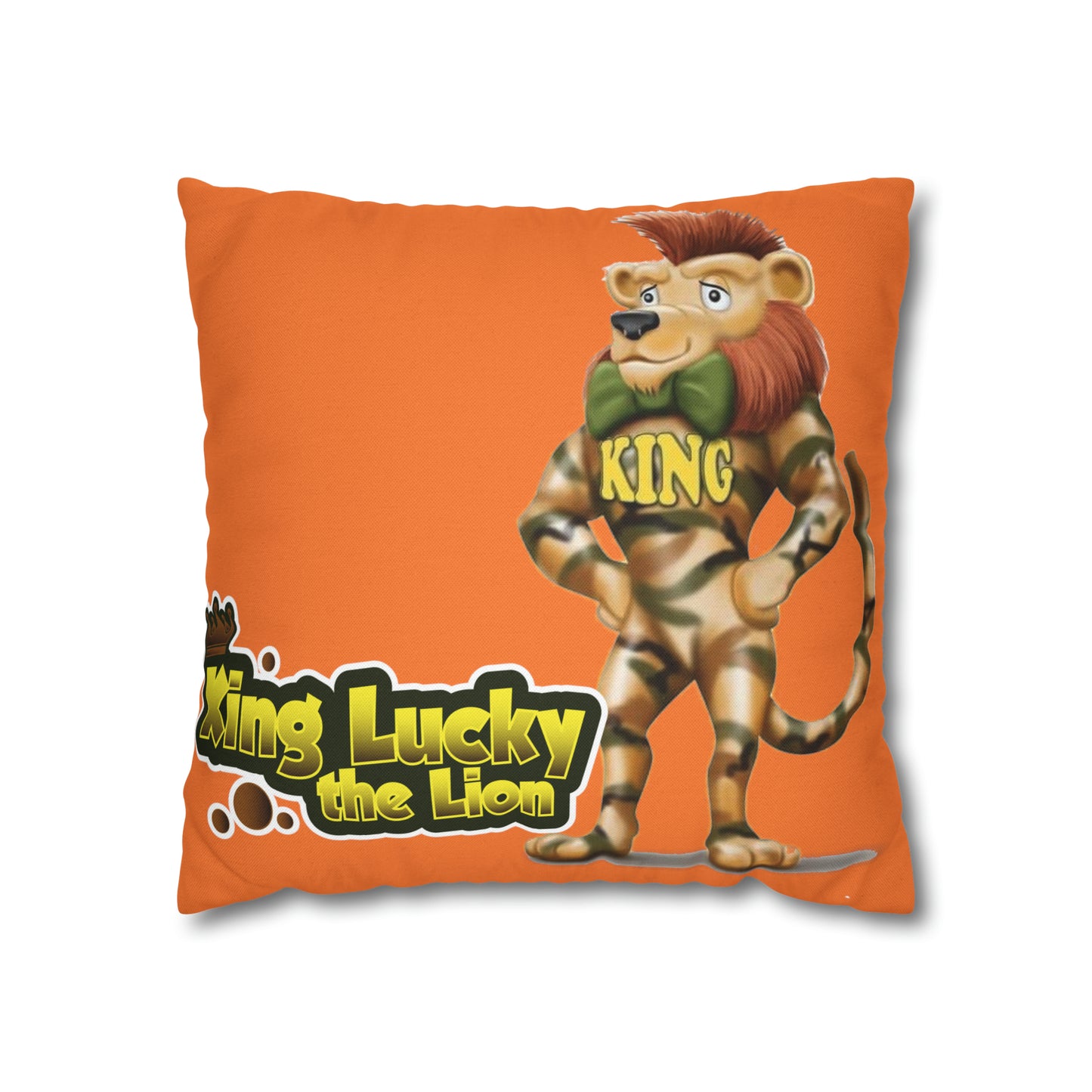 King Lucky Lion Spun Polyester Square Pillow Case