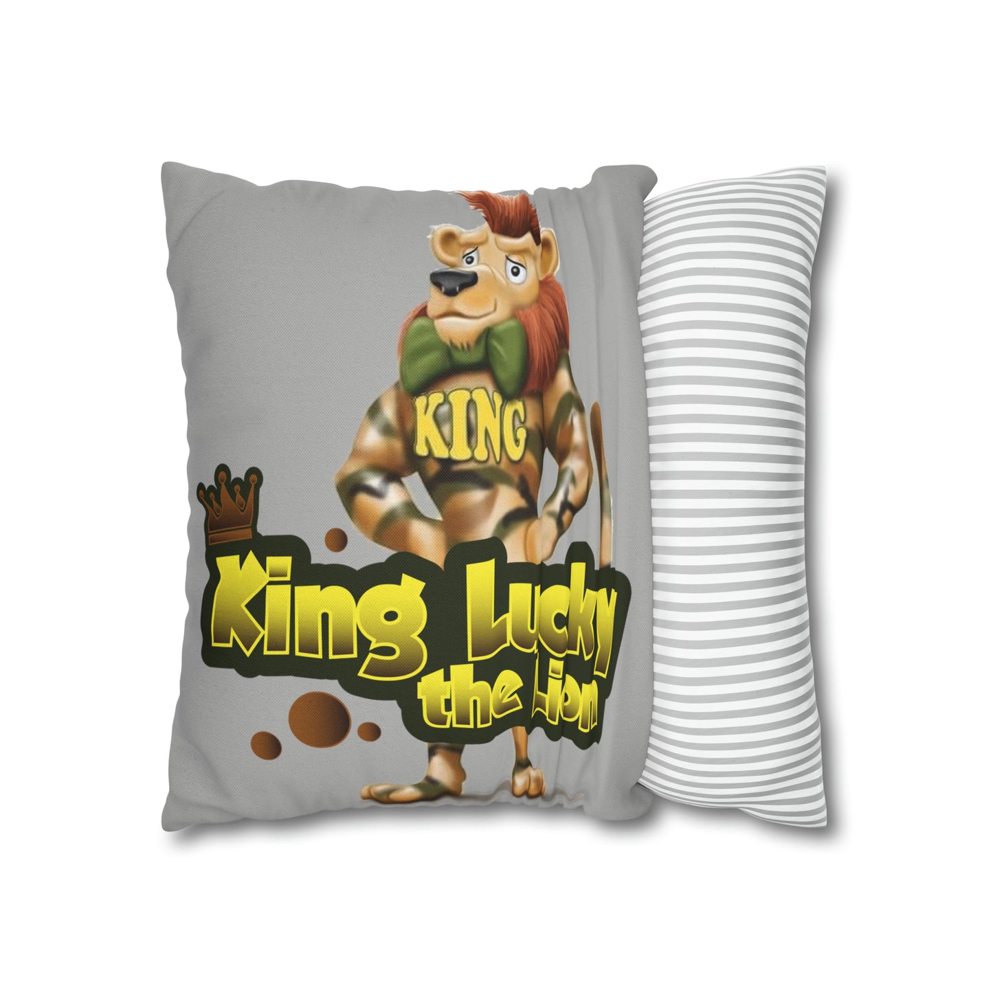 King Lucky Lion Spun Polyester Square Pillow Case