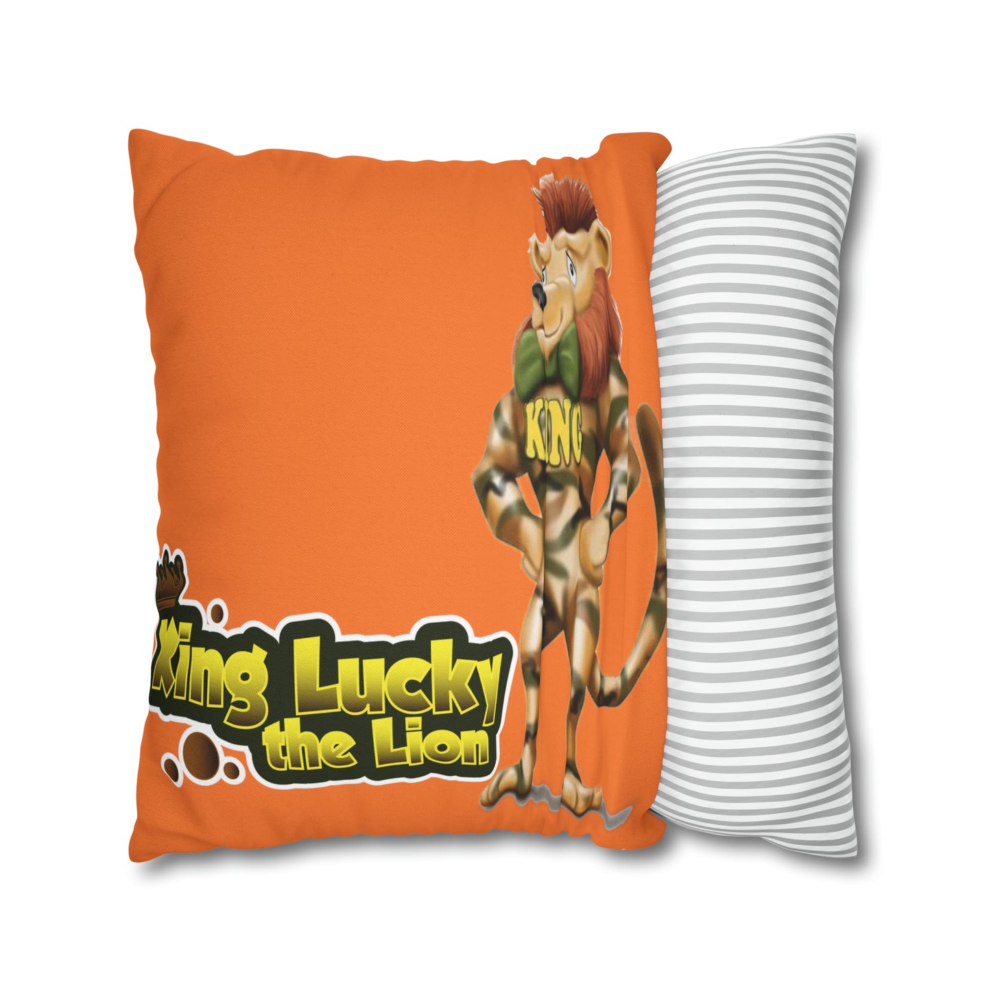 King Lucky Lion Spun Polyester Square Pillow Case