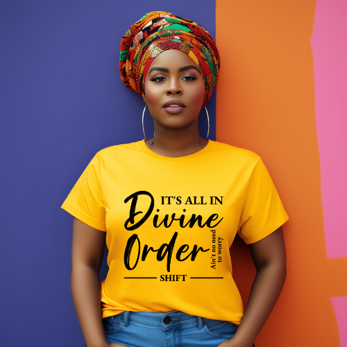 Divine order Unisex Short Sleeve Tee black text