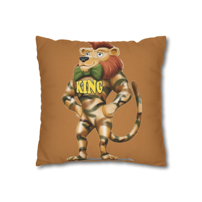 King Lucky Lion Spun Polyester Square Pillow Case