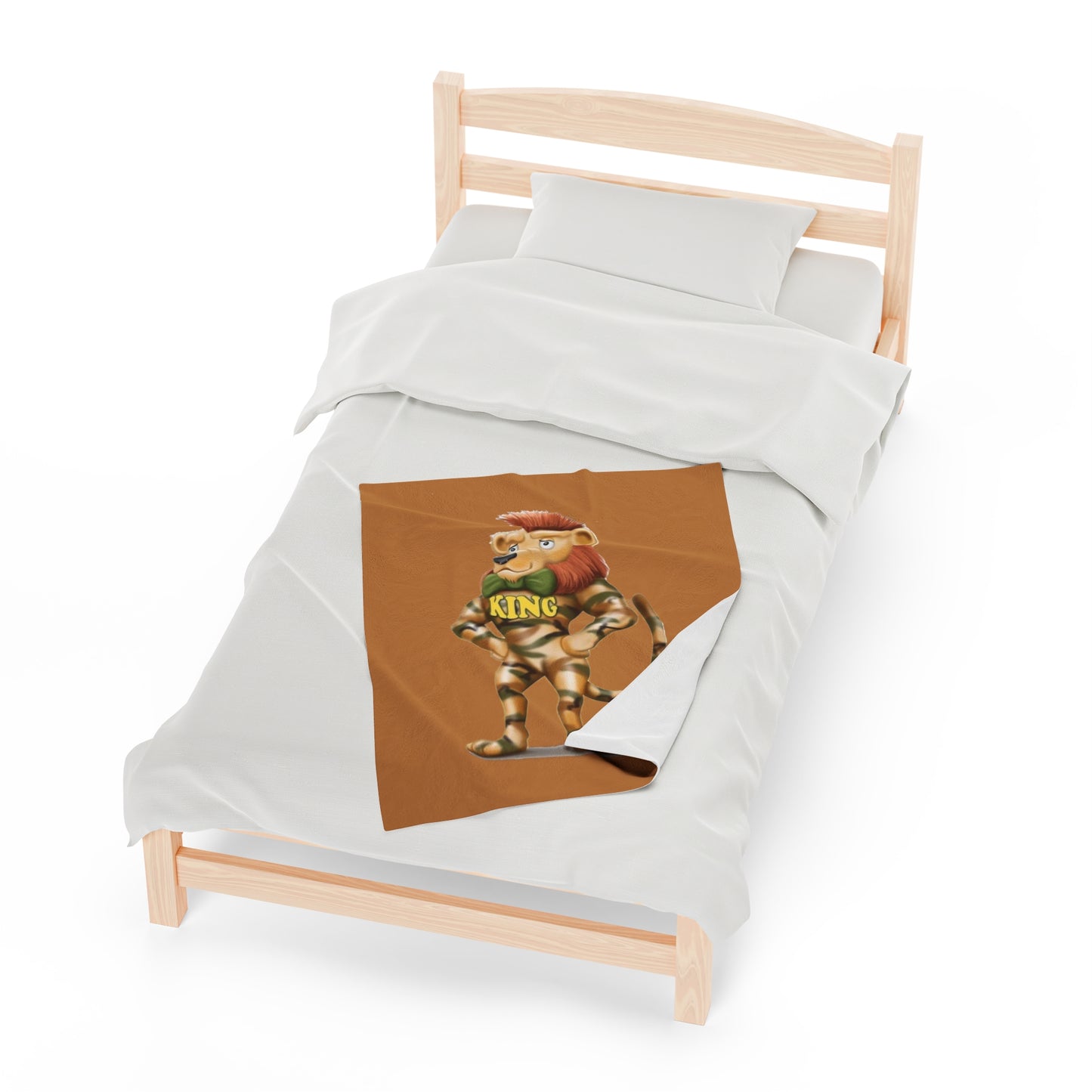 King Lucky Lion Velveteen Plush Blanket