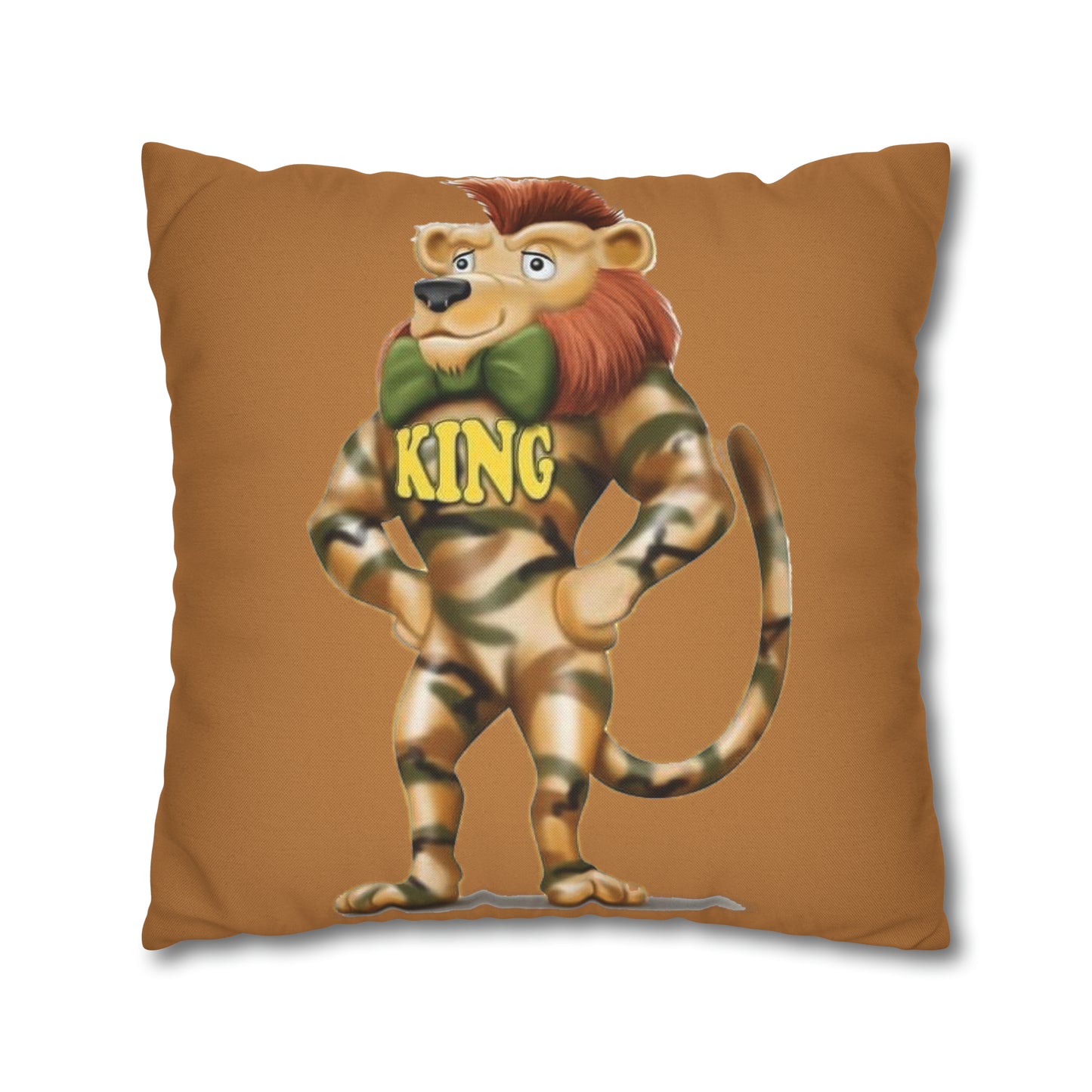 King Lucky Lion Spun Polyester Square Pillow Case