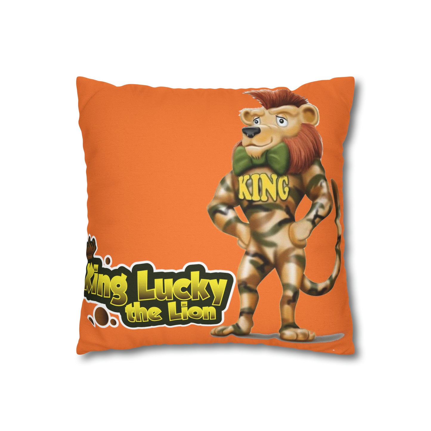 King Lucky Lion Spun Polyester Square Pillow Case