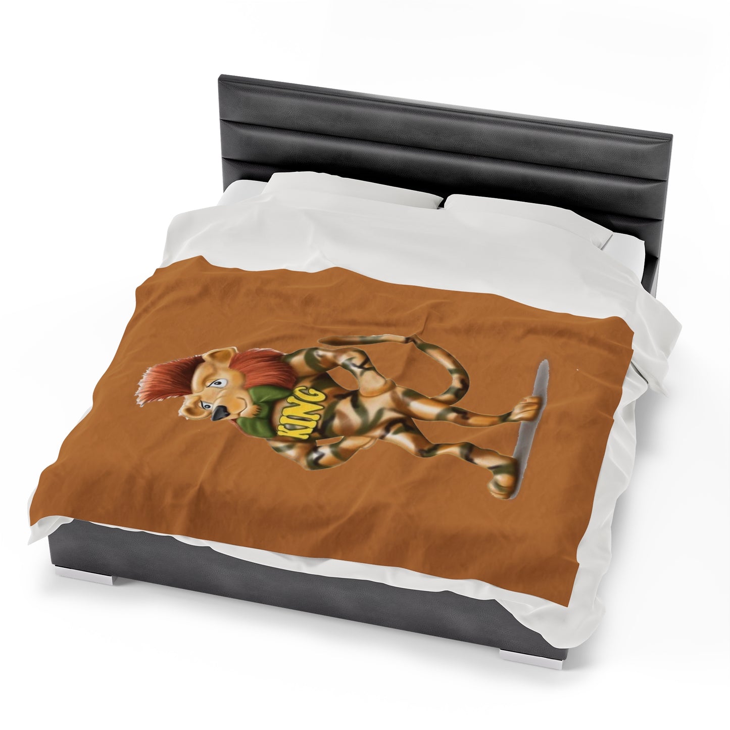 King Lucky Lion Velveteen Plush Blanket