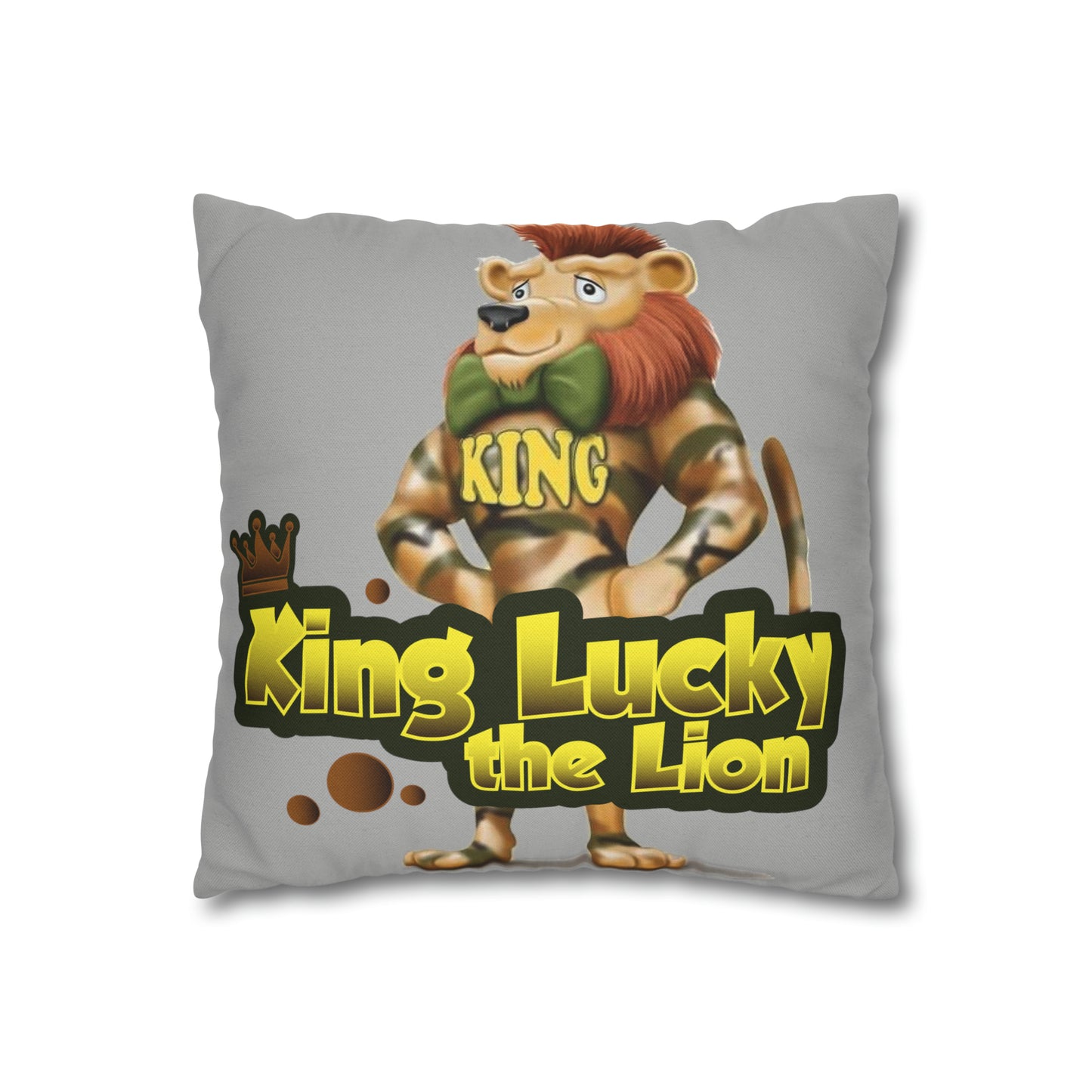 King Lucky Lion Spun Polyester Square Pillow Case