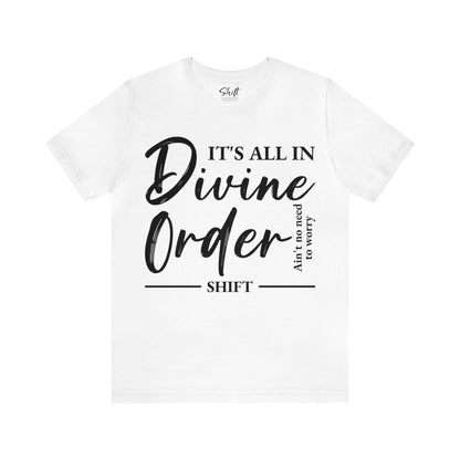 Divine order Unisex Short Sleeve Tee black text