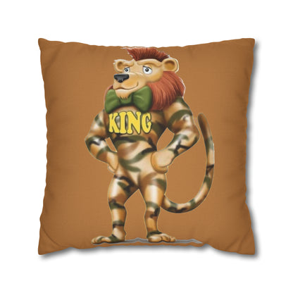 King Lucky Lion Spun Polyester Square Pillow Case