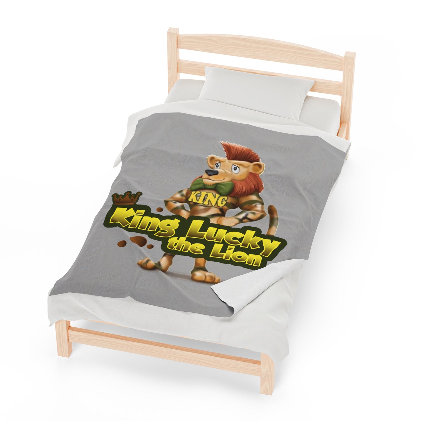 King Lucky Lion Velveteen Plush Blanket