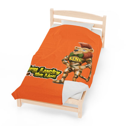 King Lucky Lion Velveteen Plush Blanket