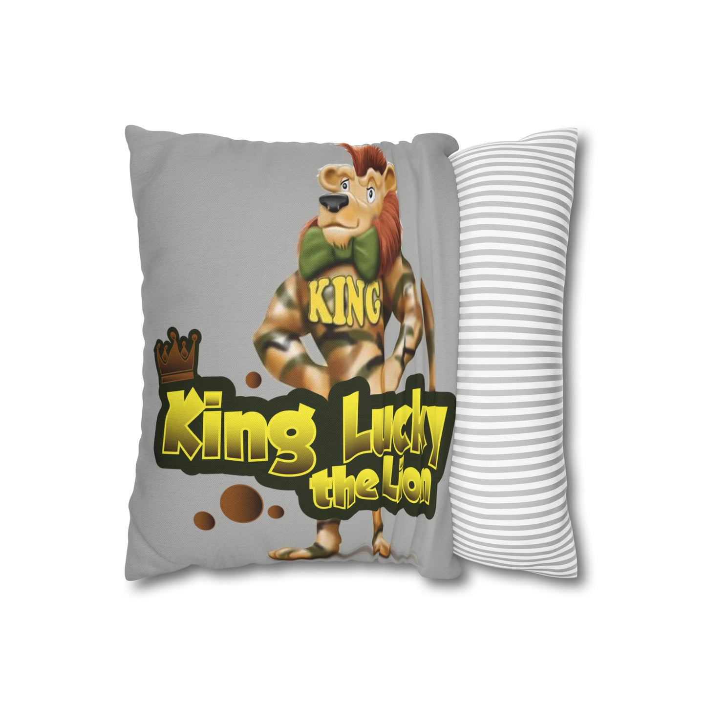 King Lucky Lion Spun Polyester Square Pillow Case