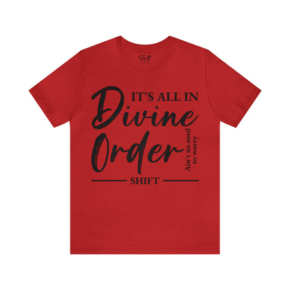 Divine order Unisex Short Sleeve Tee black text