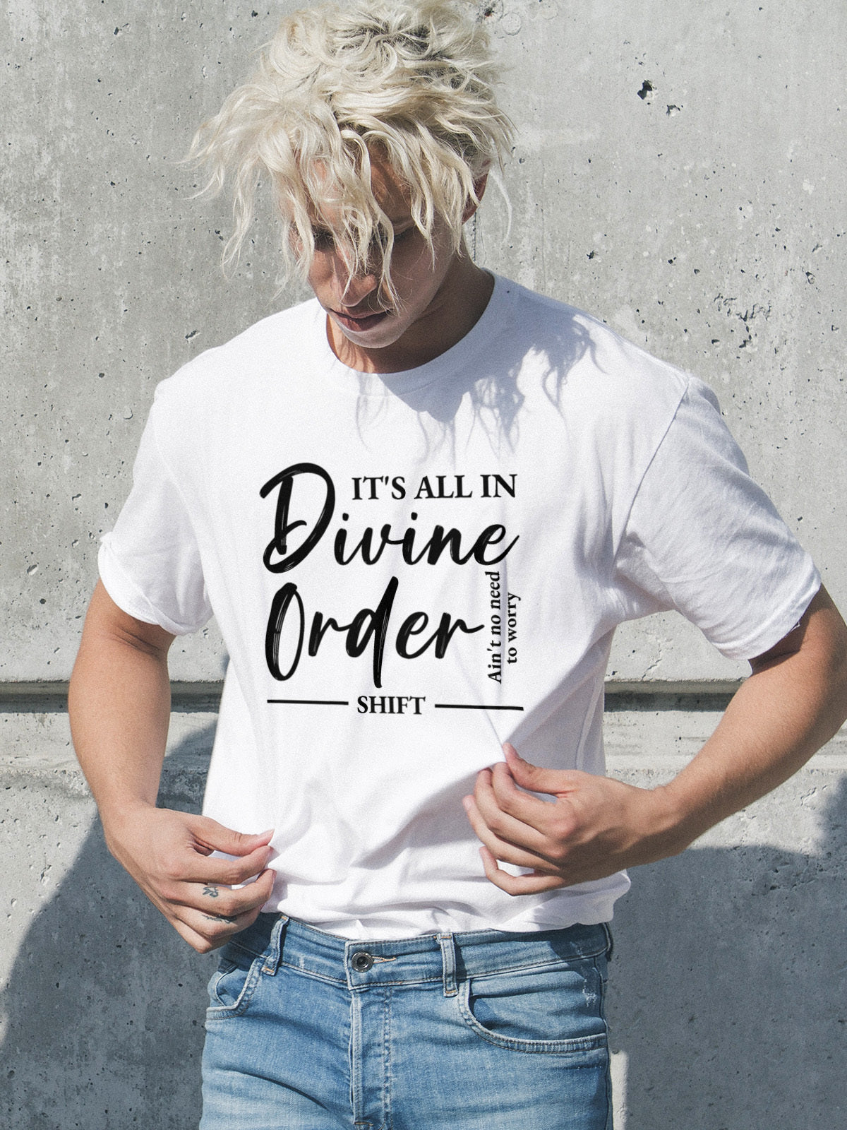 Divine order Unisex Short Sleeve Tee black text