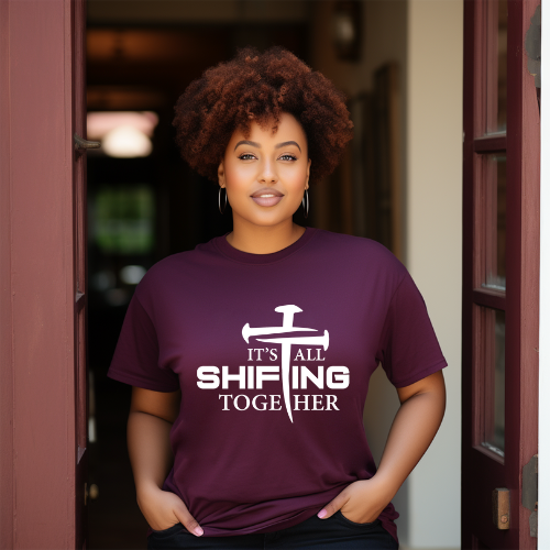 It's all shifting together Unisex Short Sleeve Tee white text